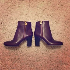 Michael Kors Margaret Leather Bootie in oxblood